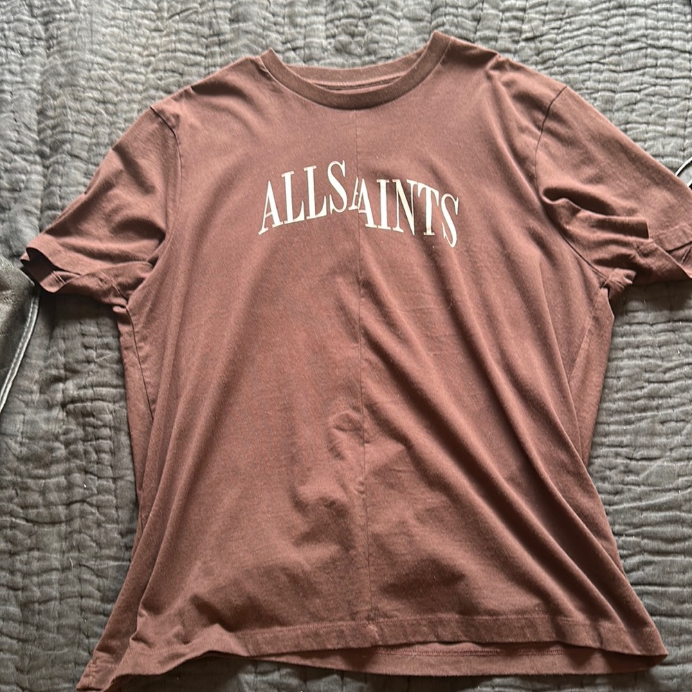 All Saints AllSaints T shirt Red Burgundy